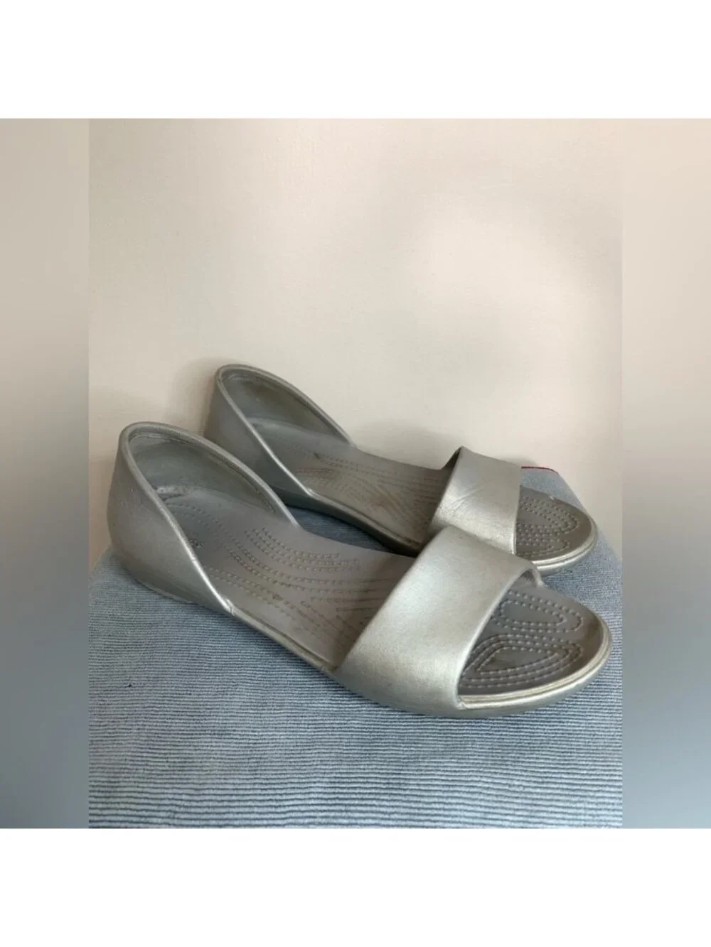 Crocs Silver Sandals 9